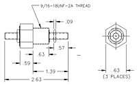 Jam Nut 8-32UNC-2A DC - 60 Hz - High Current Mini Feedthru Capacitors-2