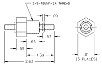 Jam Nut 1/4-20UNC-2A DC - 60 Hz - High Current Mini Feedthru Capacitors-2