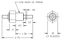 Jam Nut 1/4-20UNC-2A DC - 400 Hz - High Current Mini Feedthru Capacitors-2