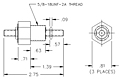 Jam Nut 1/4-20UNC-2A DC - 400 Hz - High Current Mini Feedthru Capacitors-2