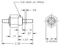 Bolt-In 1/4-20UNC-2A DC - 400 Hz - High Current Mini Feedthru Capacitors-2