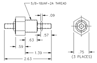 Jam Nut 10-32UNF-2A DC - 60 Hz - High Current Mini Feedthru Capacitors-2